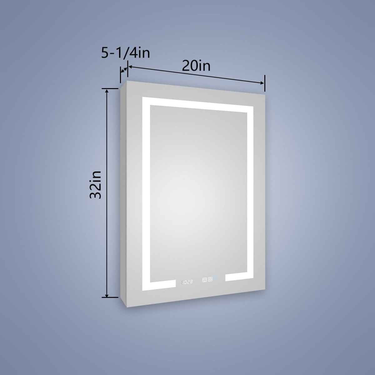 Boost-M2 20" W x 32" H Bathroom Narrow Light Medicine Cabinets with Vanity Mirror Recessed or Surface