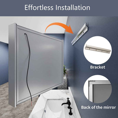 Boost-M2 20" W x 32" H Bathroom Narrow Light Medicine Cabinets with Vanity Mirror Recessed or Surface