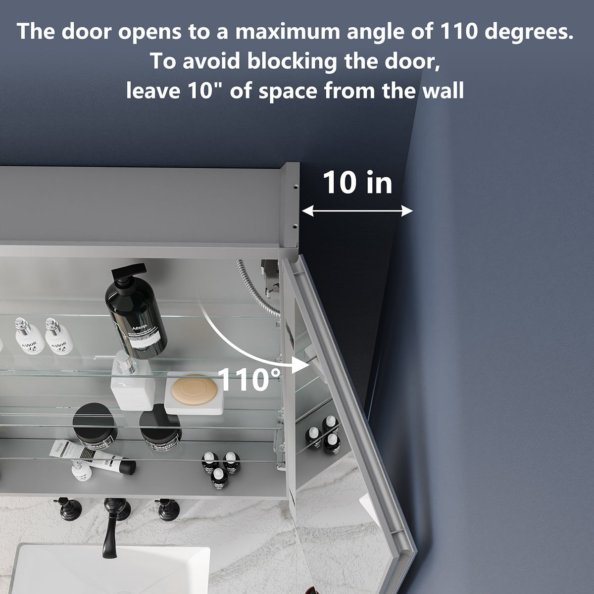 Boost - M2 24" W x 32" H LED Lighted Bathroom Medicine Cabinet with Mirror and Clock