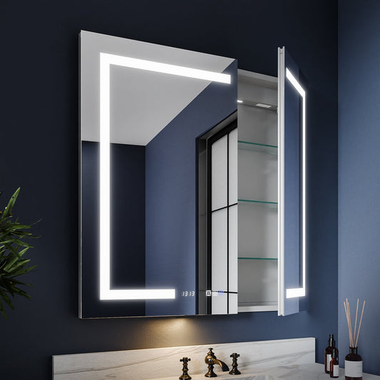 Boost-M2 36" x 36" bathroom light medicine cabinet with LED lighting, vanity mirror, and recessed option.
