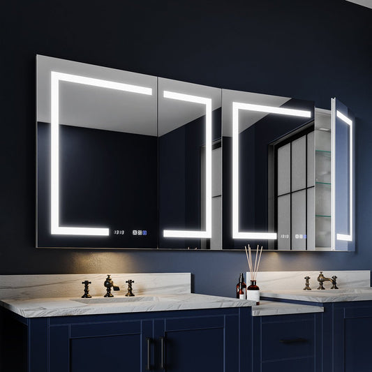 lighted medicine cabinet with mirror