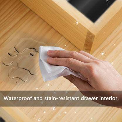 Brillare - W 36" LED Bath Vanity With Sink,Cultured Marble Top,Black,Solid Oak Build,Soft - Close,8 in faucet holes