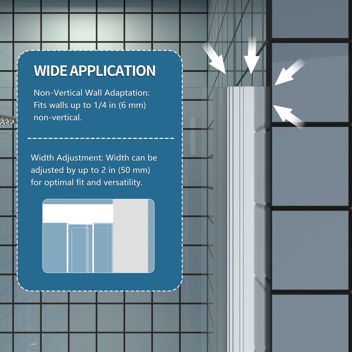 Adapt Allsumhome Bifold Shower Door 34-36 in.W x 72 in.H Pivot Swing Shower Doors,Chrome,Clear Tempered Shower Glass