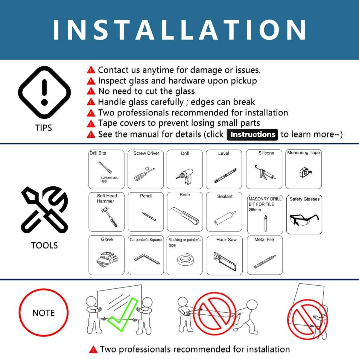 Classy 32-34" W x 72" H Pivot Shower Door Semi-Frameless Hinged in Matte Black Install Glass Shower Door