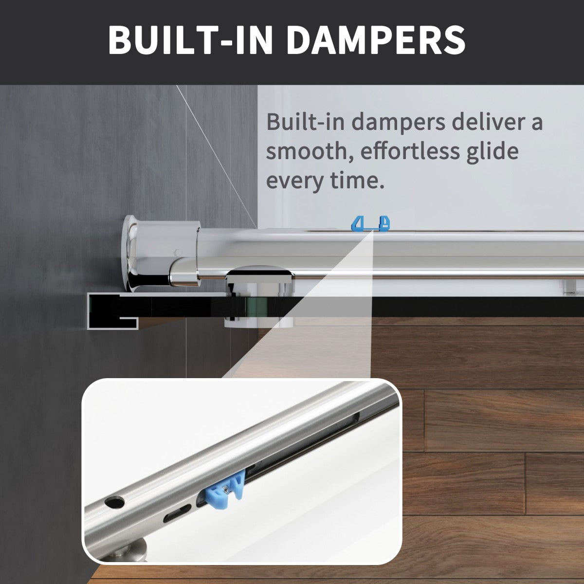 Anchor-H Allsumhome 56"-60"W x 76"H Frameless Sliding Shower Door,10mm Tempered Glass Shower Enclosure,Double Side Easy Clean Coat,Chrome,Buffer