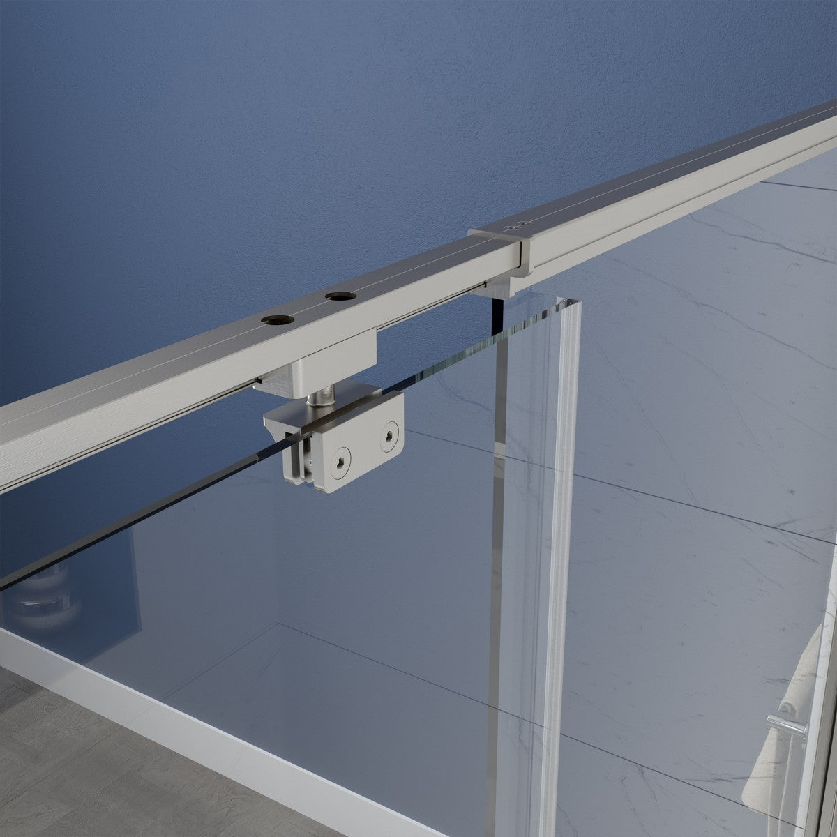 Flexi Showers 56-60" W x 71" H Glass Shower Doos Semi-Frameless,6mm Clear Tempered Glass Panel, Brush Nickel Finish - ExBriteUSA