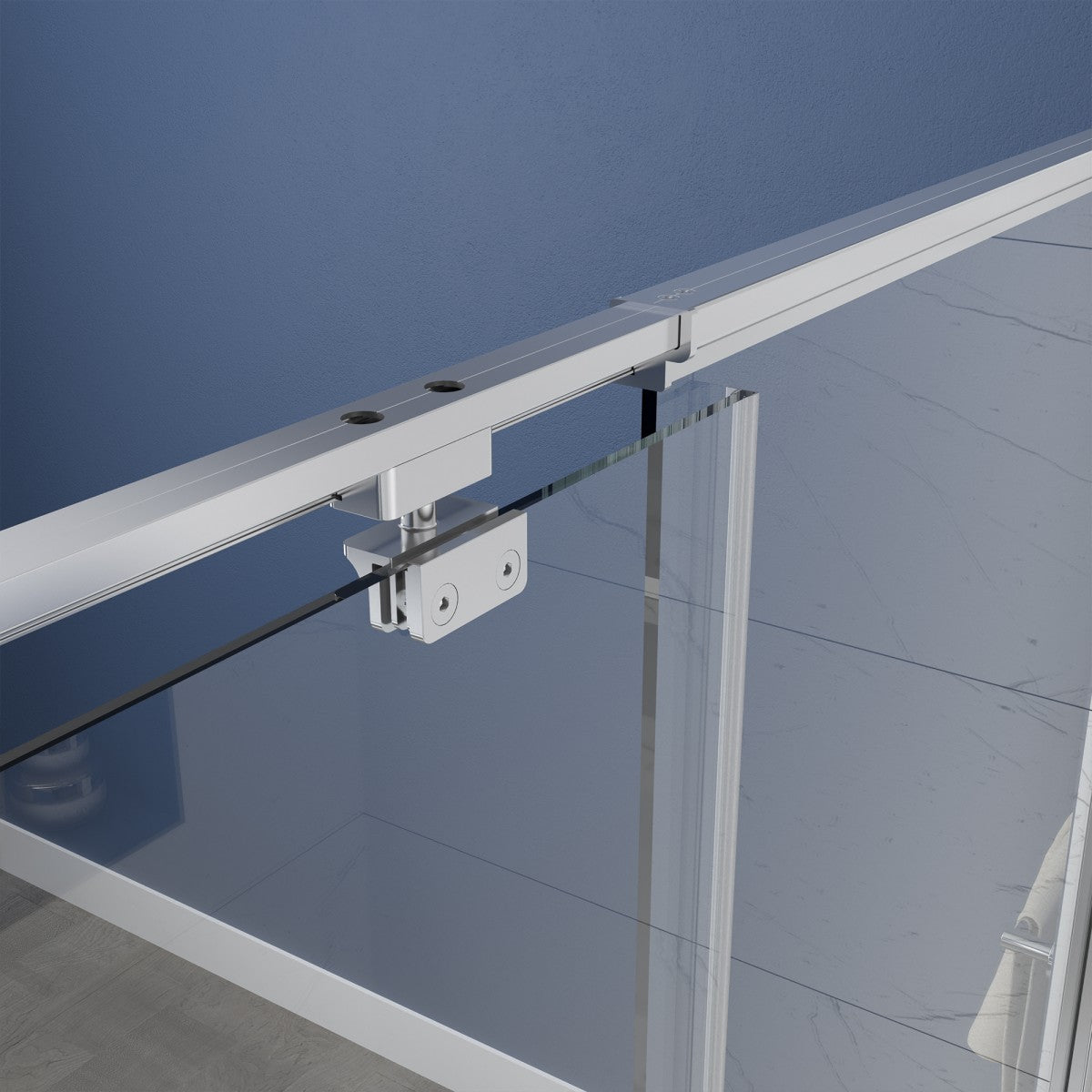 Flexi 44-48"x71" Frameless Shower Door in Brushed Nickel,Water Repellent Glass with Seal Strip Parts and Handle,6mm Glass Shower Door - ExBriteUSA