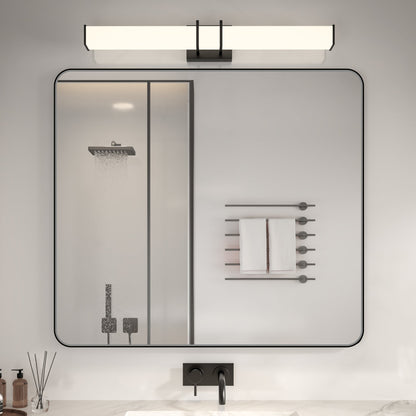 Noir 40" x 36" Vanity Mirror �C Modern, Elegant, Rectangular Wall Mirror with Tempered Glass, Shatterproof, Rust-Resistant, Matte Black Frame for Bathroom, Living Room & Hallway - ExBriteUSA