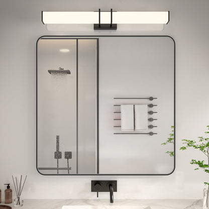 Noir 36" x 36" Vanity Mirror �C Modern, Elegant, Rectangular Wall Mirror with Tempered Glass, Shatterproof, Rust-Resistant, Matte Black Frame for Bathroom, Living Room & Hallway - ExBriteUSA