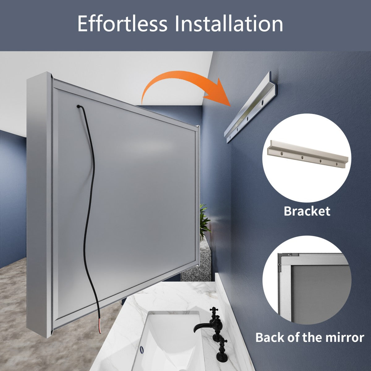 Boost-M2 24" W x 36" H LED Lighted Bathroom Medicine Cabinet with Mirror,Left Hinge