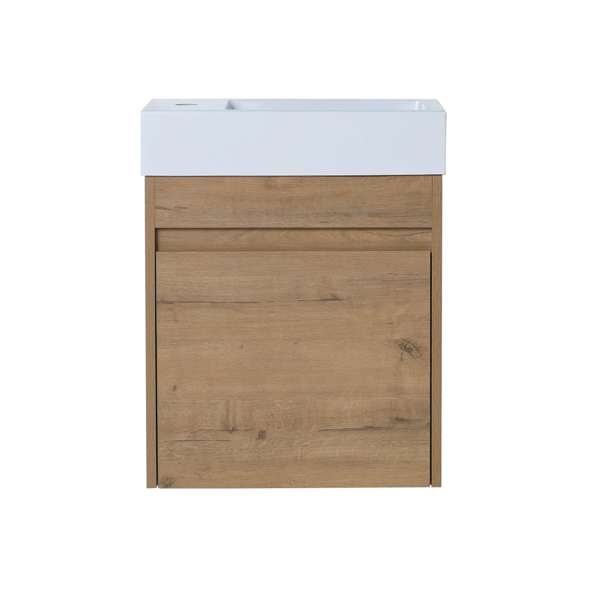 ExBrite 18'' Floating Wall-Mounted Bathroom Vanity with White Resin Sink & Soft-Close Cabinet Door