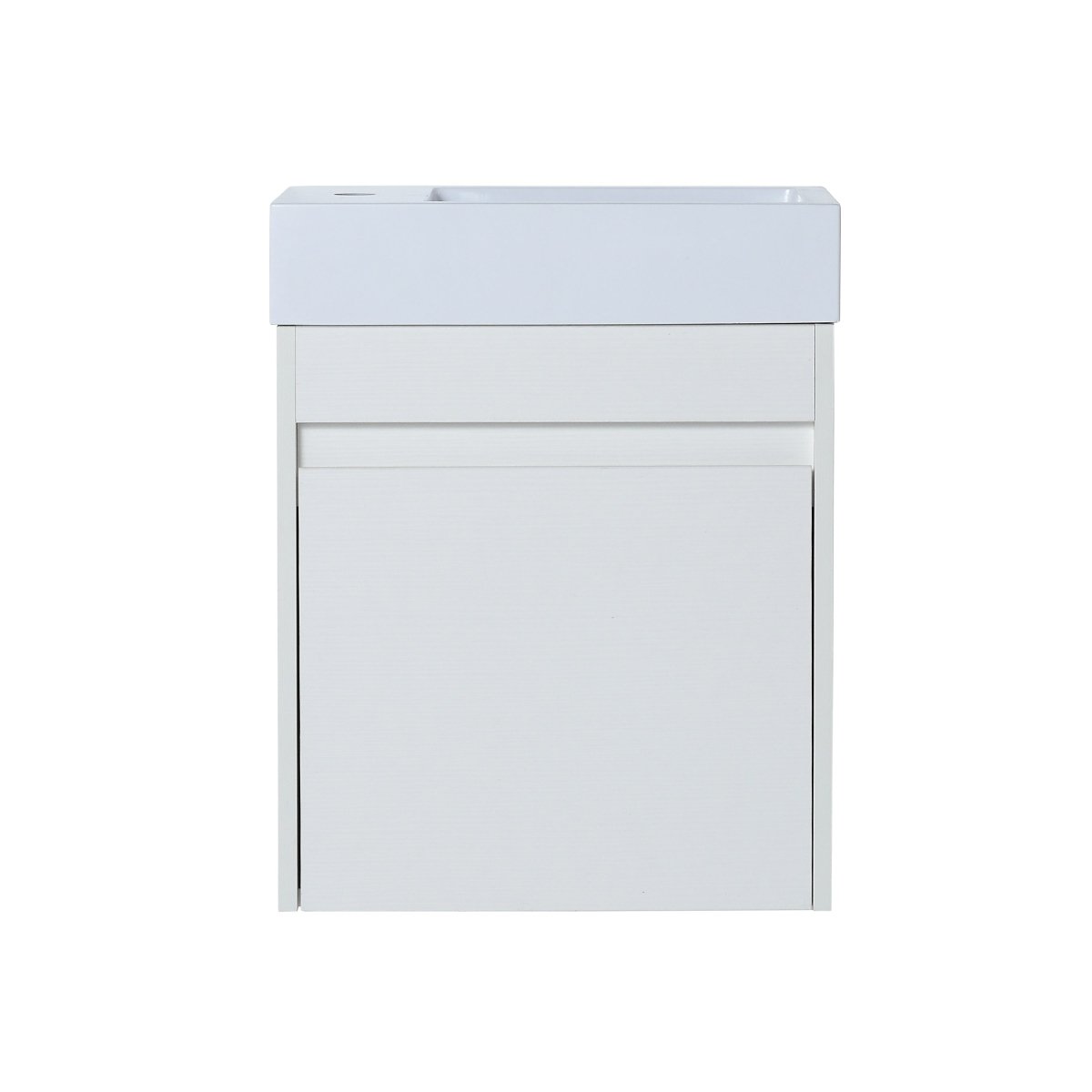 ExBrite 18'' Floating Wall-Mounted Bathroom Vanity with White Resin Sink & Soft-Close Cabinet Door