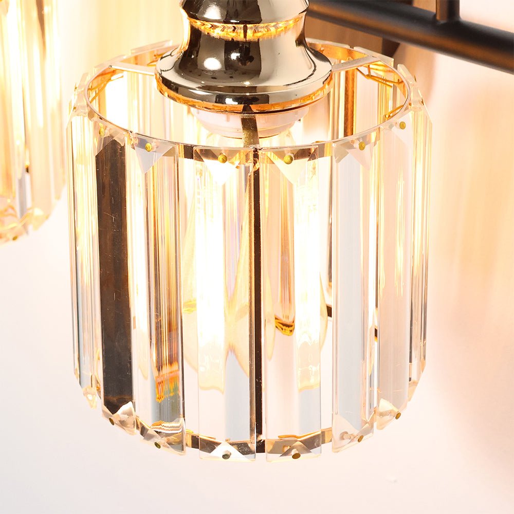 ExBrite 2-light 16" Wide Bathroom Gold Vanity Lights Crystal Vanity Lights Wall Sconces