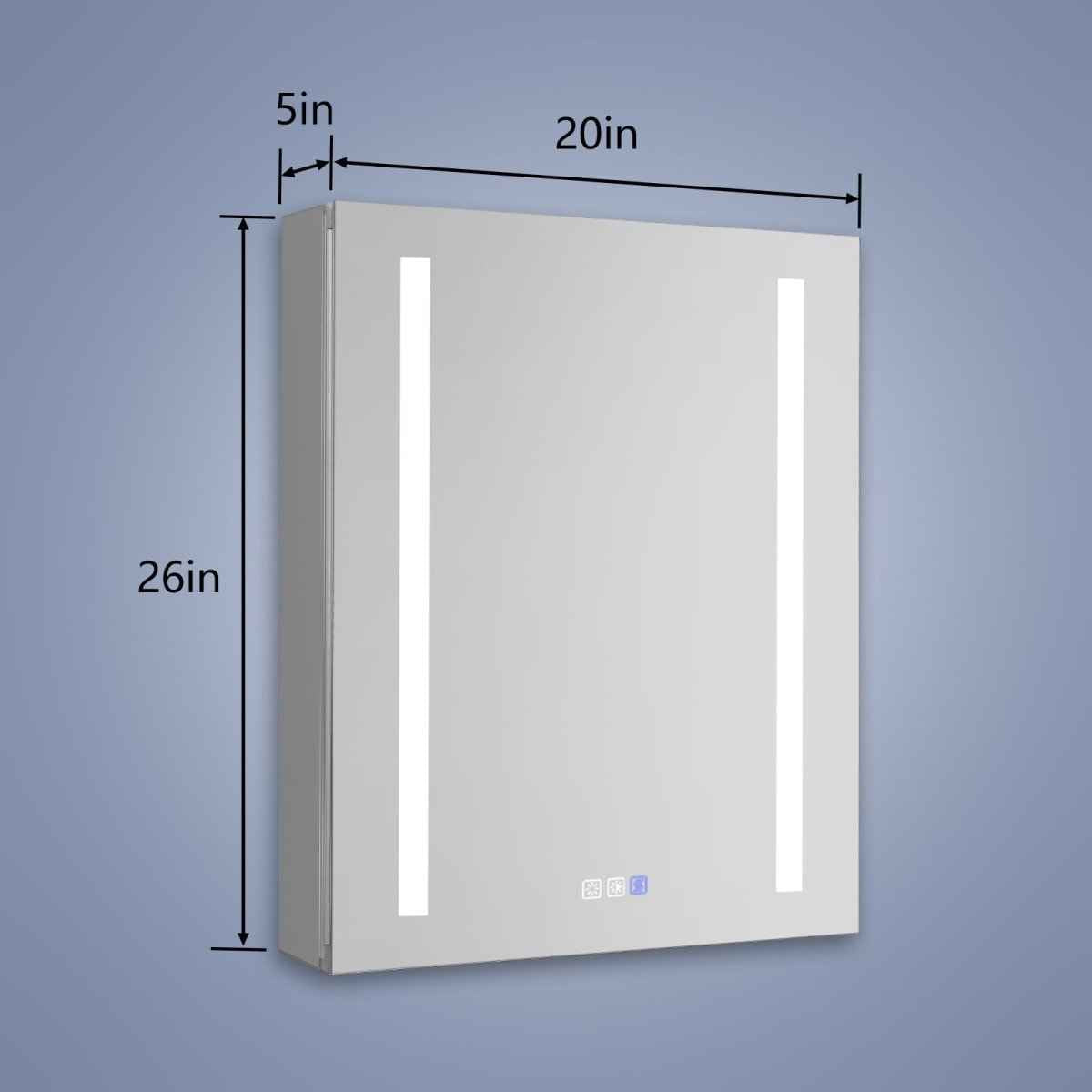 Boost-M1 20 in. W x 26 in. H inch Recessed or Surface Mount Framed Aluminum Medicine Cabinet Adjustable Shelves,Hinge on the Right