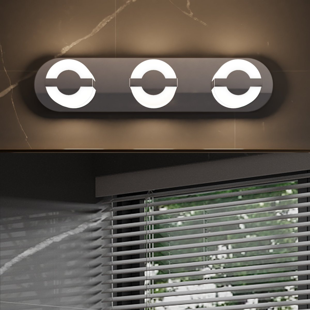 ExBrite 22.8" Chromed 3-Lights LED Vanity Light for Modern Bathrooms