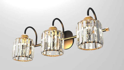 ExBrite 23 1/8" W 3 Light Bathroom Black and Gold Vanity Lights for Bathroom Light