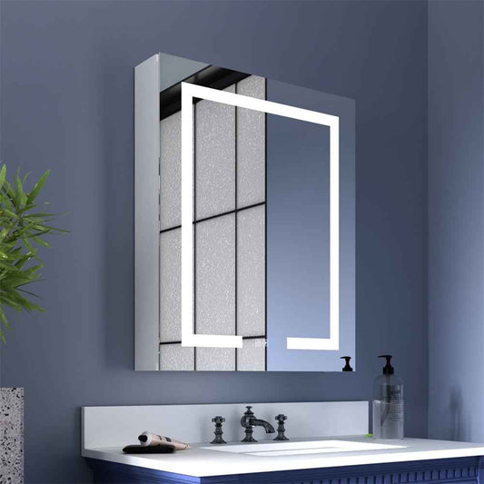 Medicine cabinet with light 24 inch W 30 inch H adjustable shelves