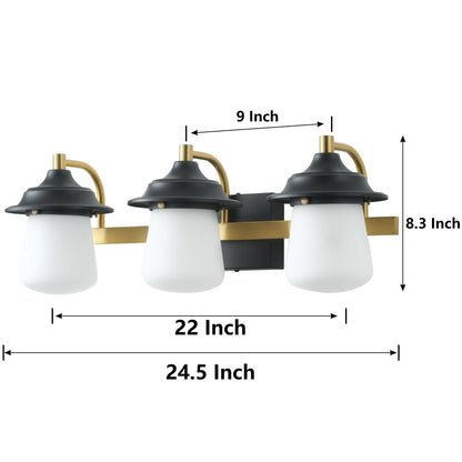 ExBrite 24.5" Farmhouse LED Vanity Light Fixture with Dimmable Switch & Tri - Color Settings
