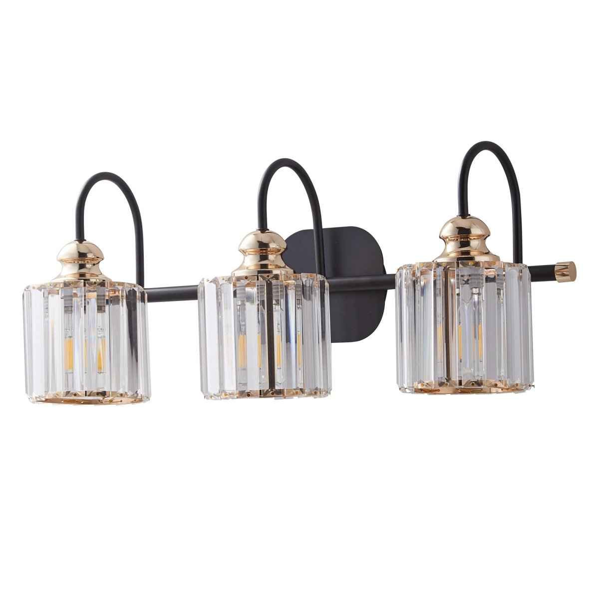 ExBrite 23 1/8" W 3 Light Bathroom Black and Gold Vanity Lights for Bathroom Light