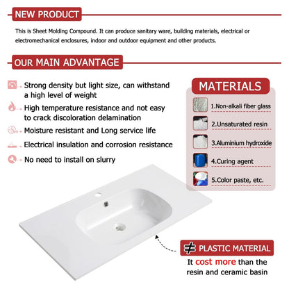ExBrite 30 Inch Freestanding Bathroom Vanity