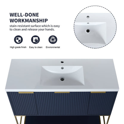 Exbrite 48 Inch Freestanding Bathroom Vanity With Resin Basin