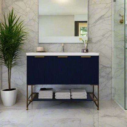 Exbrite 48 Inch Freestanding Bathroom Vanity With Resin Basin