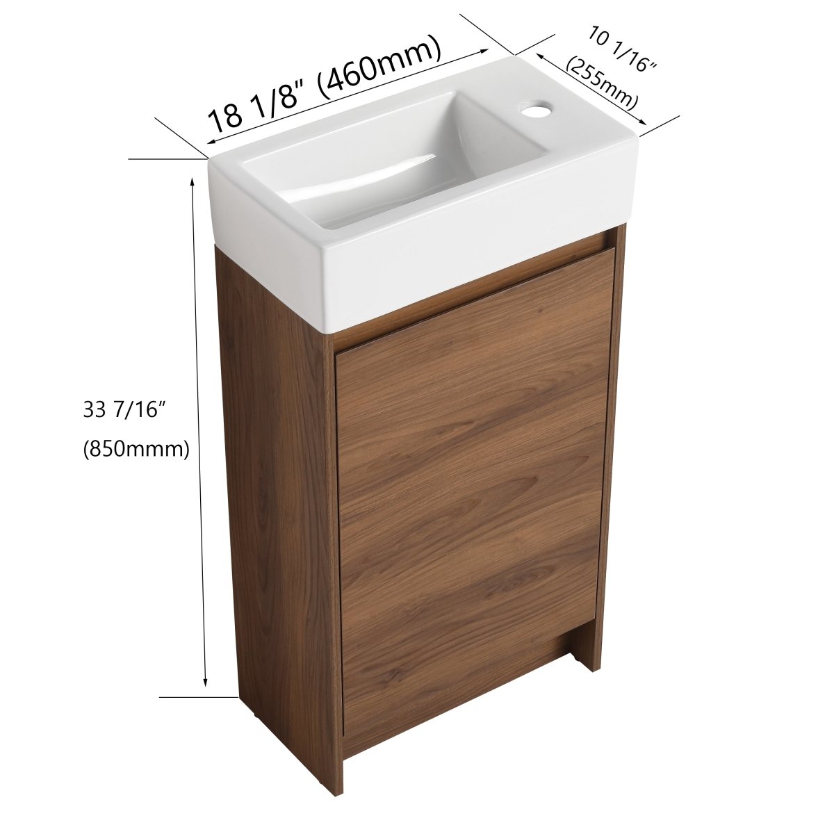 ExBrite Bathroom Vanity 18" With Single Sink For Small Bathroom