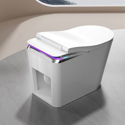 Exbrite Smart Toilet With Foot Sensing Open Cover & Seat, Buttons Control, Night Light, Leakage Protection, Side Knob With Multiple Controls, Remote Control, Auto Flushing, White Screen