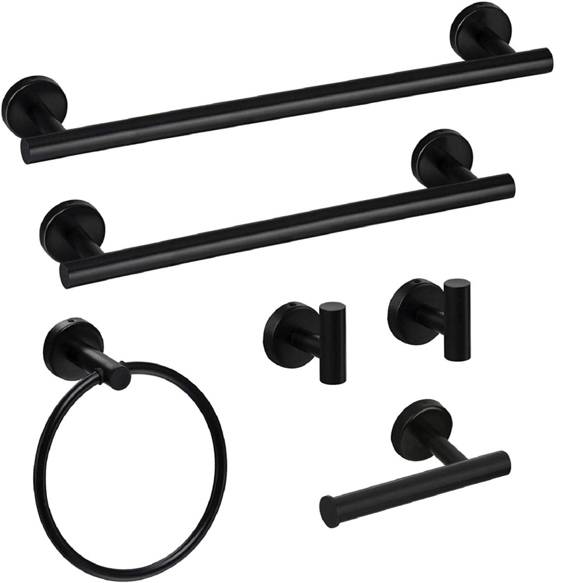 ExBrite Wall Mount Towel Rack Set 6 Piece Stainless Steel for Bathroom