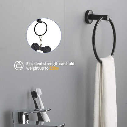 ExBrite Wall Mount Towel Rack Set 6 Piece Stainless Steel for Bathroom