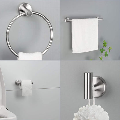 ExBrite Wall Mount Towel Rack Set 6 Piece Stainless Steel for Bathroom,Bursh Nickle