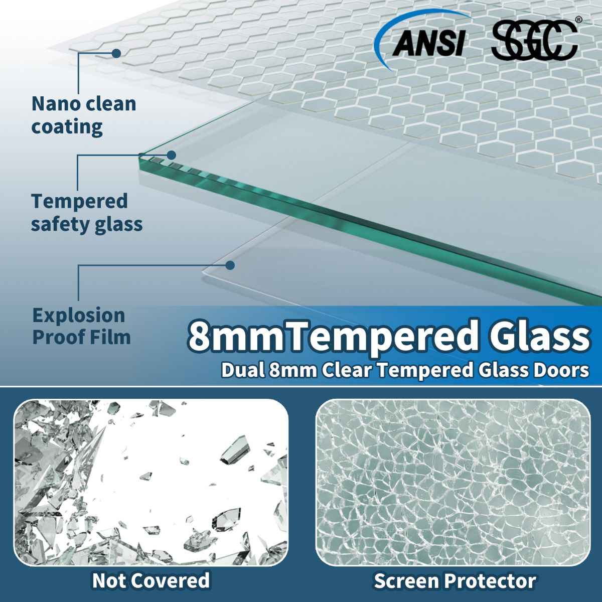 ExRoll 56"-60" Width x 74" Height Shower Sliding Glass,Clear Tempered Glass,Matte Black,Horizontal Handle,Smooth Door Closing