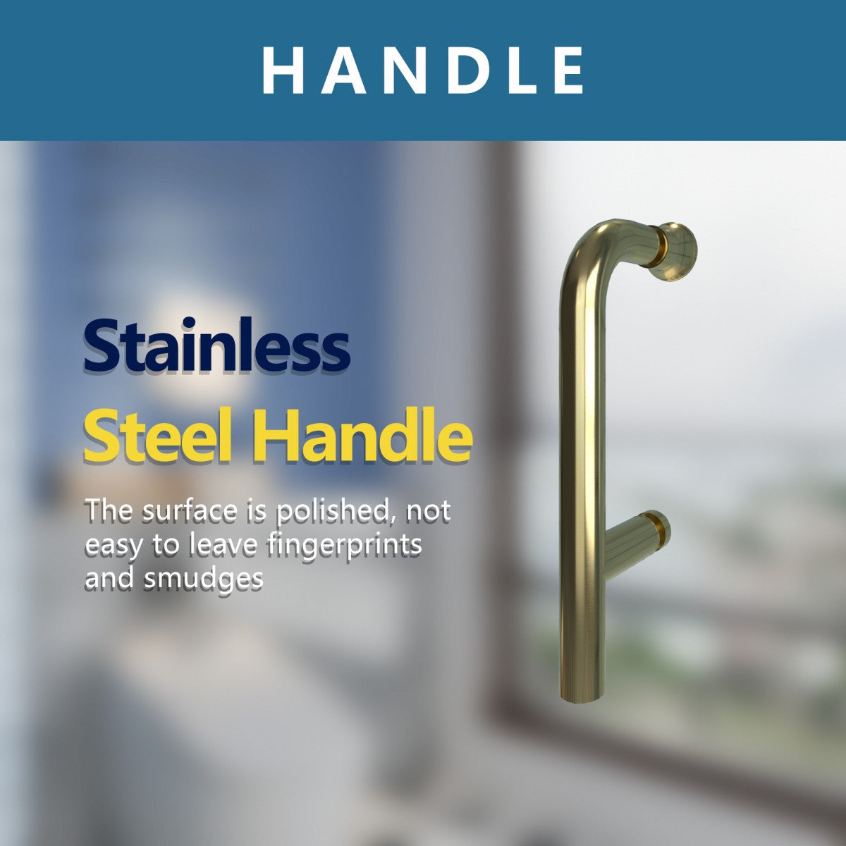 Classy 36-38"x72" Frameless Shower Door in Brush Gold,Water Repellent Glass with Seal Strip Parts and Handle,6mm Glass Shower Door - ExBriteUSA