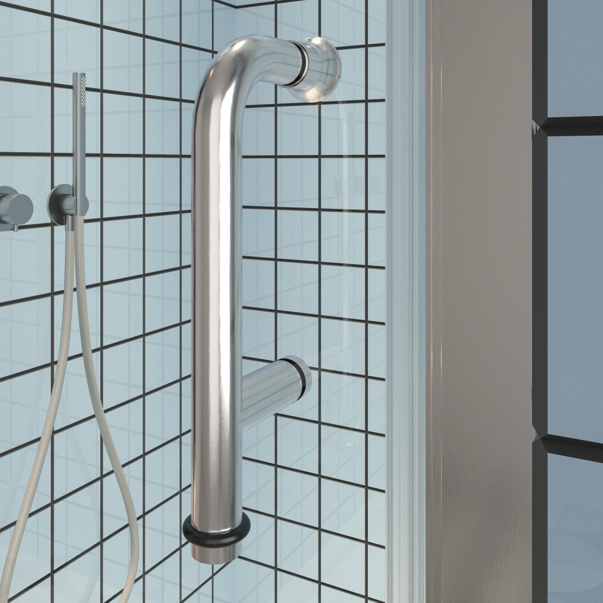 Exbrite Adapt Bifold Shower Door 30-32 in.W x 72 in.H Pivot Swing Shower Doors,Brushed Nickel,Tempered Glass - ExBriteUSA