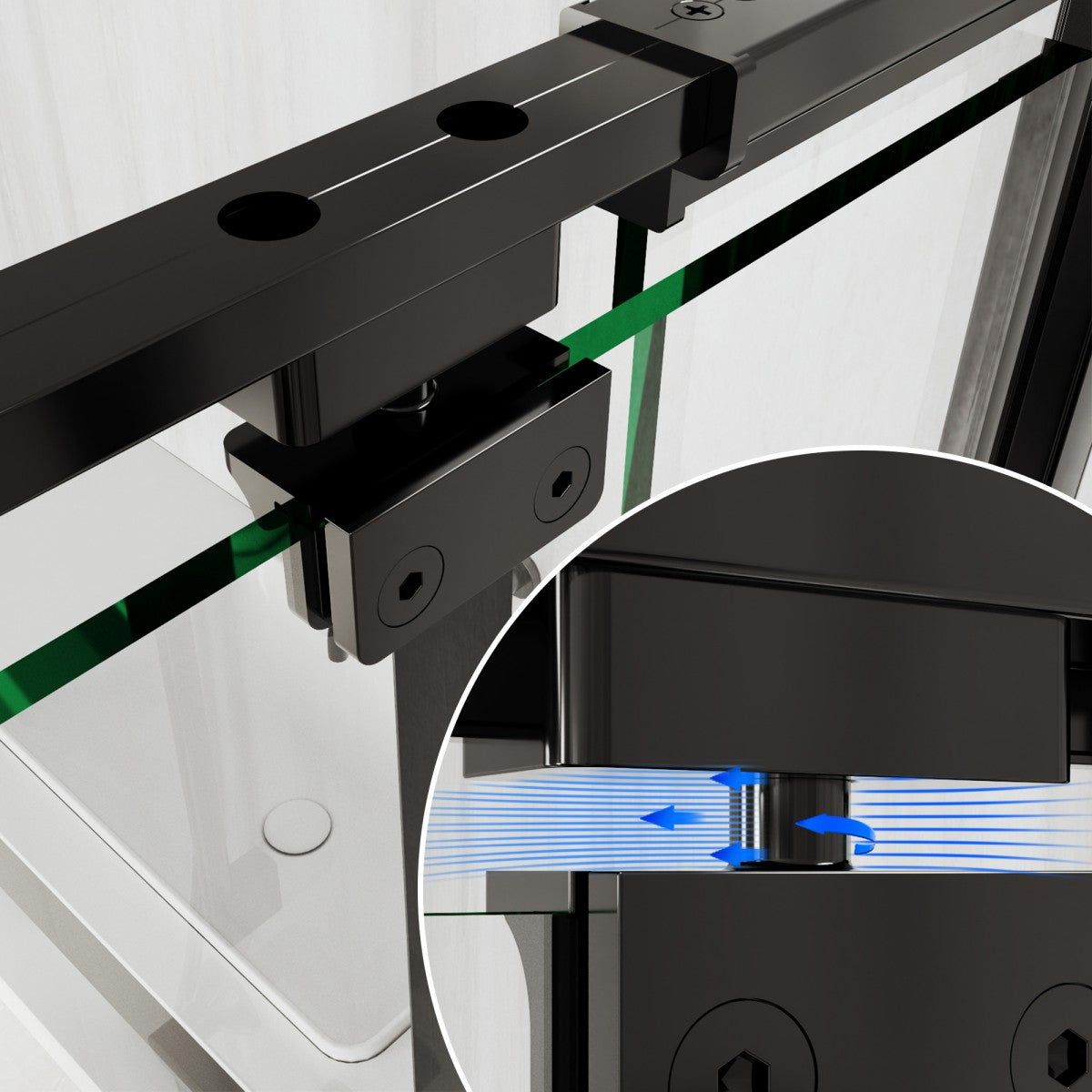 Haven-SP 36 in. W x 72 in. H Corner Shower Enclosure,6mm Clear Glass,Pivot Shower Doors,Brushed Nickel,Not Shower Base