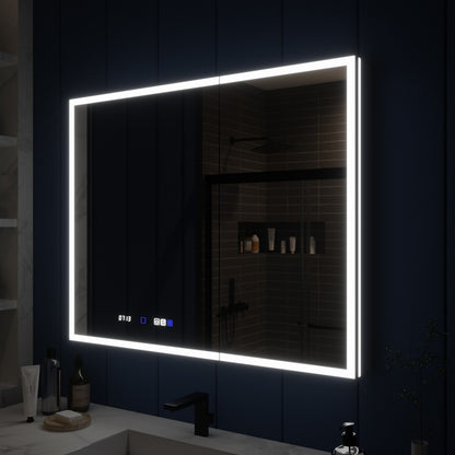 Illusion 40" x 32" LED Medicine Cabinet with Lights, Magnifiers Front and Back Light