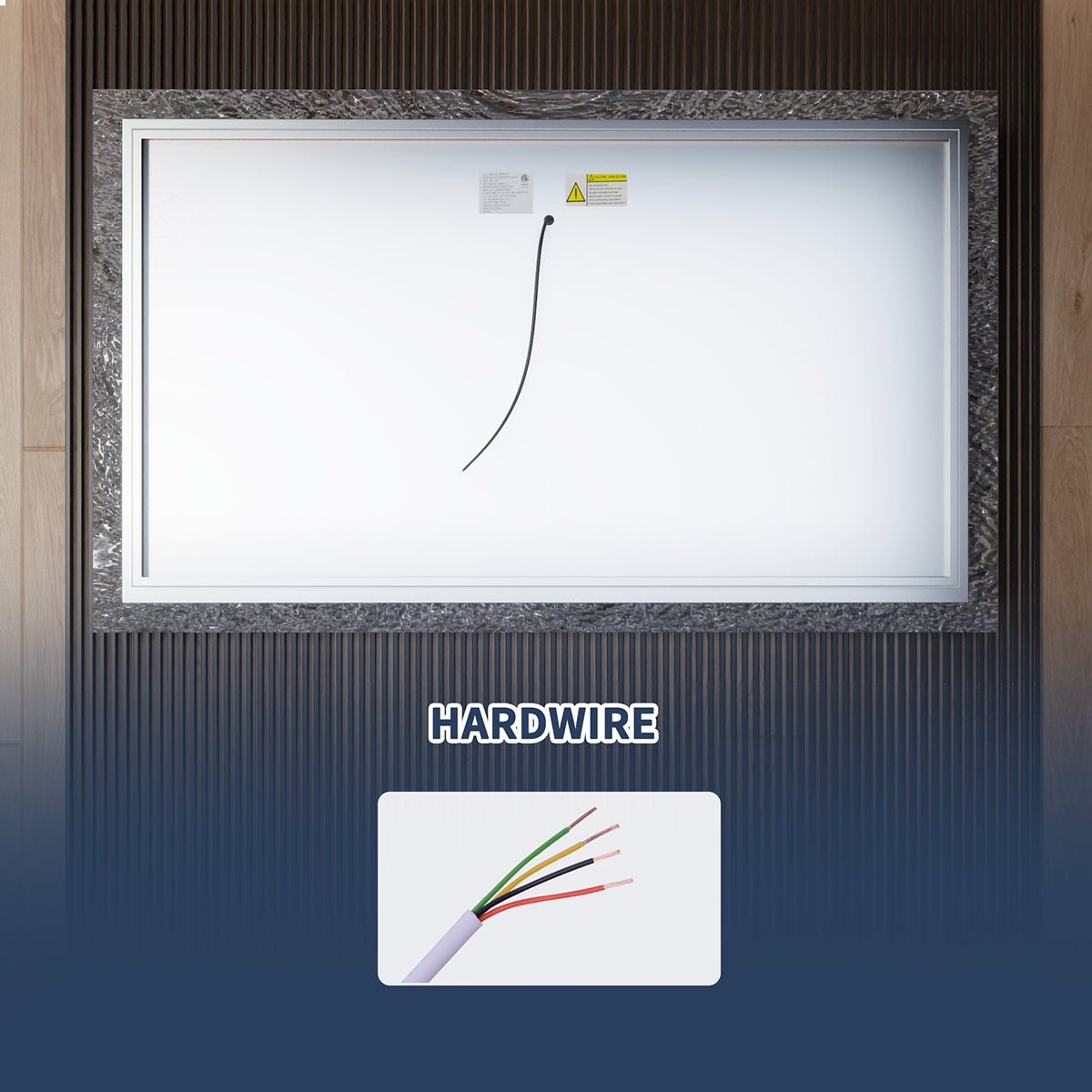 Glacy Series 60" x 36" Rectangle LED Bathroom Mirror �C Ice Textures Edge, Smart Dimming, Defogger, ETL Certified