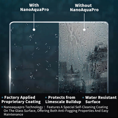 Glide 56 - 60 in. W x 74 in. H Frameless Tall Shower Door Sliding Walk - in Shower Design with 8mm thick Clear Glass,Black