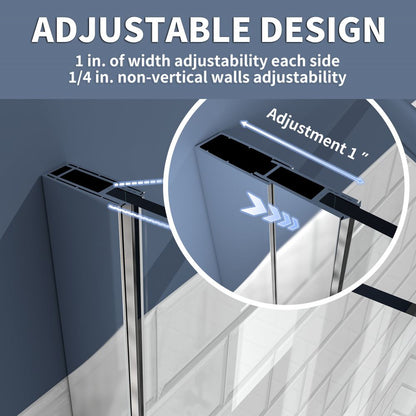 Haven Corner Shower Enclosure 36''D x 36''W x 72'' H Shower In Corner with 6mm Clear Glass Double Pivot Shower Door in Chrome Finish