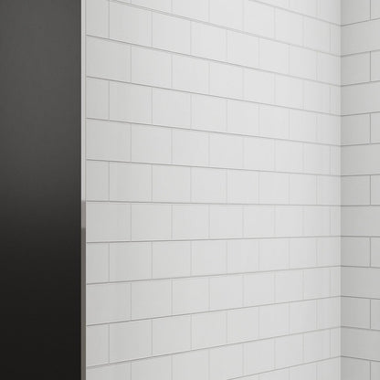 Huck - S Solid Surface 60" W x 76" H Tile Tub and Shower Wall Panel Surround, Quick Install,Cuttable,Small Tile Pattern,32in