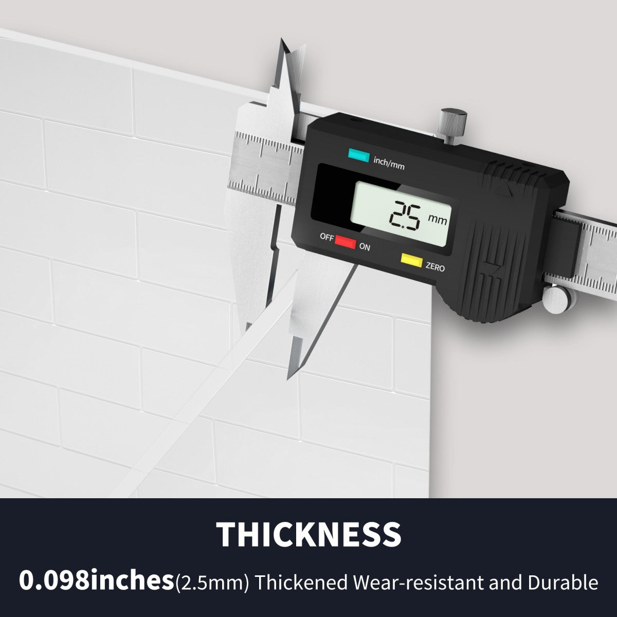 Huck - S Solid Surface 60" W x 76" H Tile Tub and Shower Wall Panel Surround, Quick Install,Cuttable,Small Tile Pattern,32in