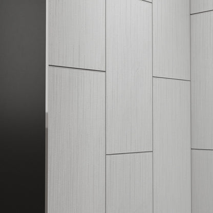 Huck - V Solid Surface 60" W x 76" H Tile Tub and Shower Wall Panel Surround, Quick Install,Cuttable,Big Tile Pattern,32in