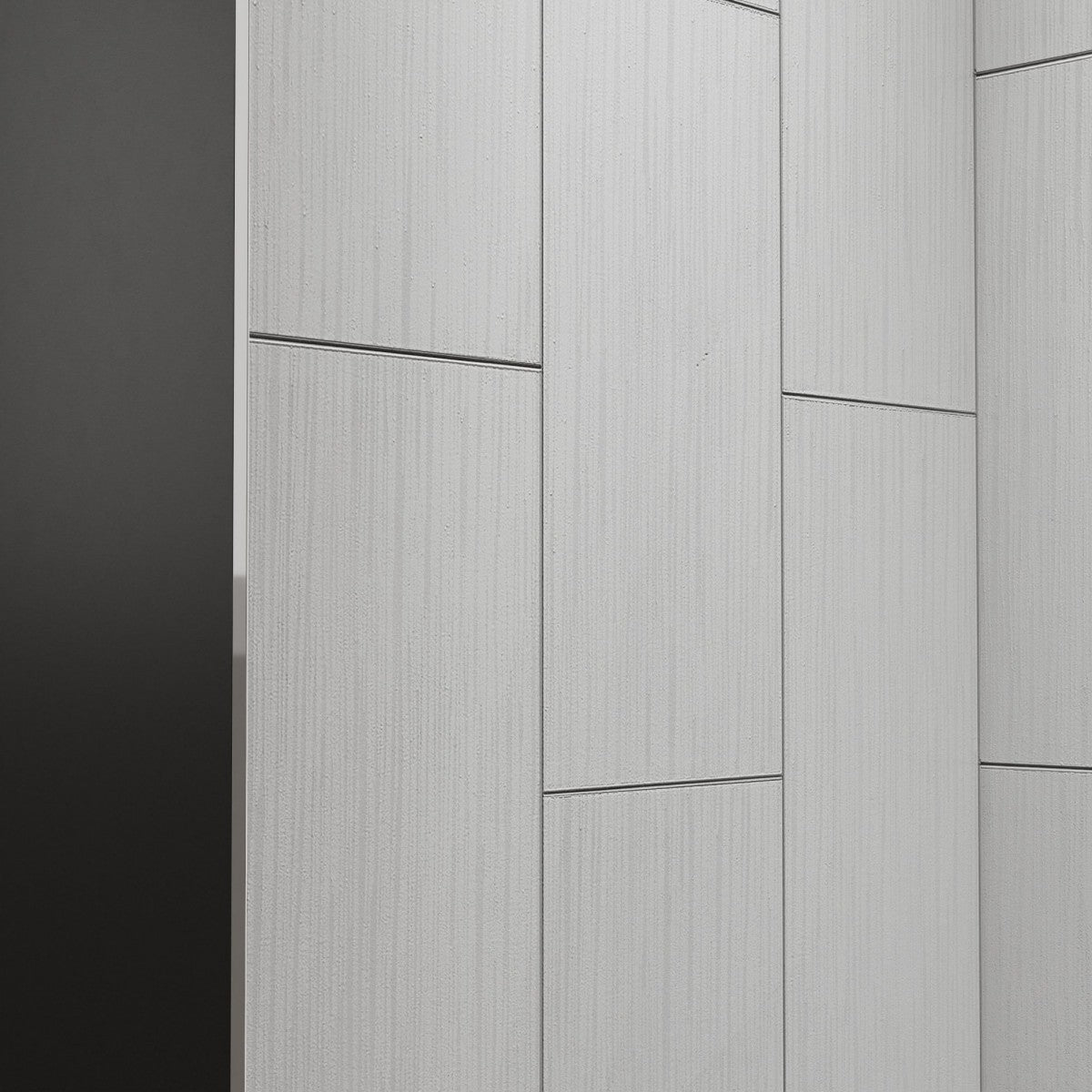 Huck - V Solid Surface 60" W x 76" H Tile Tub and Shower Wall Panel Surround, Quick Install,Cuttable,Big Tile Pattern,36in