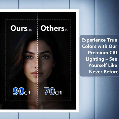 Illusion 24" x 32" LED Lighted Medicine Cabinet with Magnifiers Front and Back Light,Hinge on Left