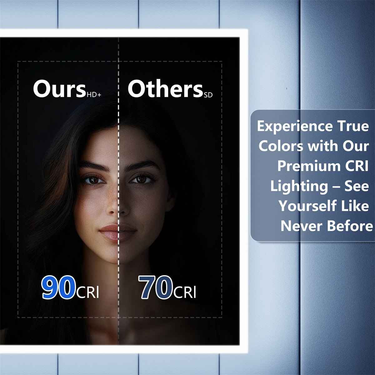 Illusion 24" x 32" LED Lighted Medicine Cabinet with Magnifiers Front and Back Light,Hinge on Left