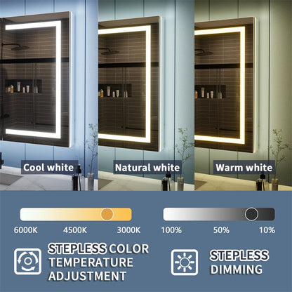 Illusion-B 24" x 36" LED Lighted Medicine Cabinet with Magnifiers Front and Back Light