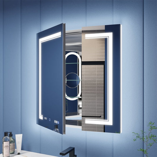 Bathroom medicine cabinets Illusion-B 30x32 LED inset magnifiers