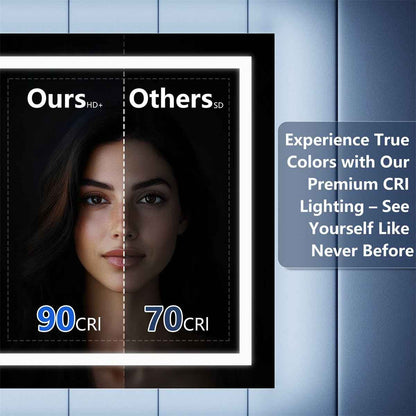 Illusion-B 60" x 36" LED Lighted Inset Mirrored Medicine Cabinet with Magnifiers Front and Back Light -pricedifferent