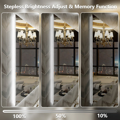 Navi LED Bathroom Mirror 48" x 40" with Backlit,Mirror with Lights Wall Mounted Anti Fog,Led Mirror for Bathroom,HD Tempered Glass,Shatter - Proof