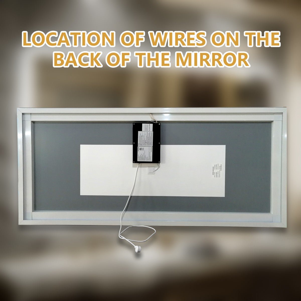 Navi LED Bathroom Mirror 60" x 36" with Backlit,Mirror with Lights Wall Mounted Anti Fog,Led Mirror for Bathroom,HD Tempered Glass,Shatter - Proof